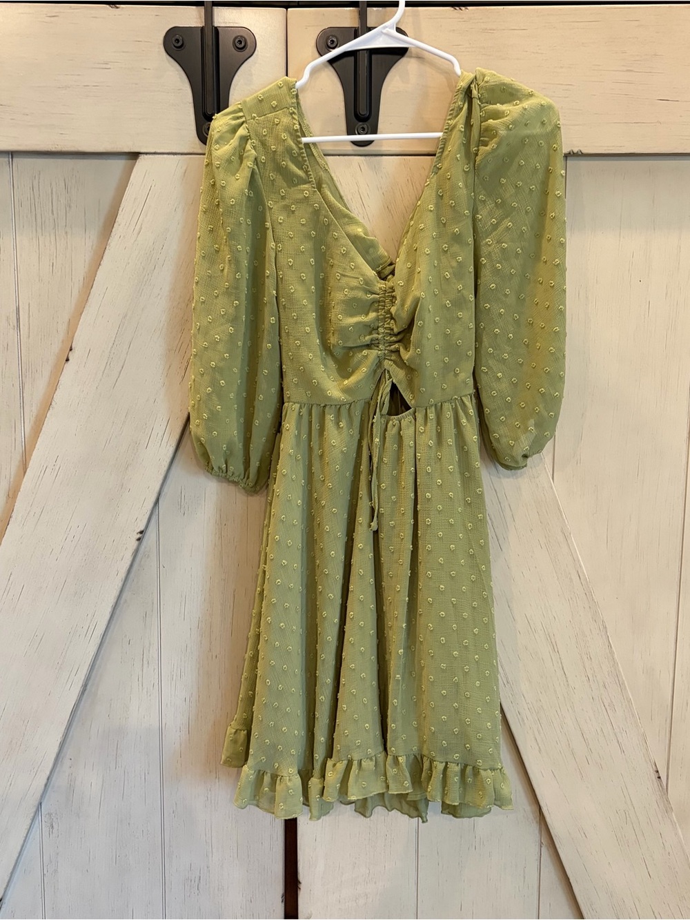 NWT Exlura Tie-Front Midi Dress in Green Size Small